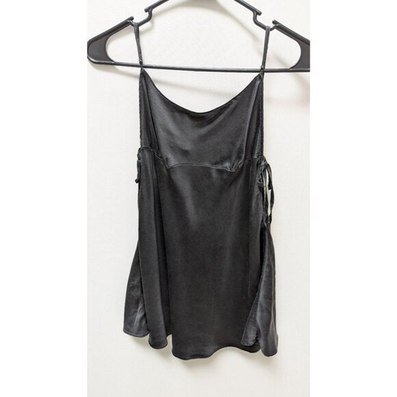 Victoria's Secret Black Tie-Side Silk Tank - Picture 1 of 3